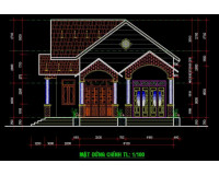 10 bản vẽ autocad nhà 1 tầng mái thái, mái bằng