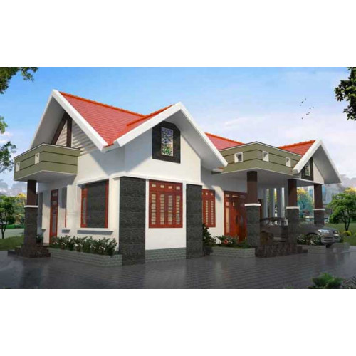 Mẫu nhà tiền chế mái thái đẹp với thiết kế ấn tượng