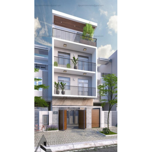 Thiết kế từ mẫu nhà ống 4 tầng 5 phòng ngủ