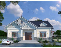 Mẫu nhà biệt thự 1 tầng mái thái đẹp phổ biến năm 2024