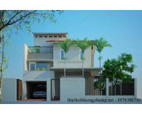 Mẫu biệt thự nhà vườn mái thái 3 tầng đẹp 8x12m