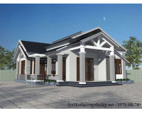 Mẫu biệt thự nhà vườn 1 tầng 3 phòng ngủ diện tích 12x14m