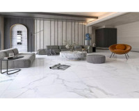 Gạch lát nền màu trắng vân đá tạo điểm nhấn cho công trình