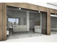 Mẫu cửa kính cường lực 2 cánh lùa sang trọng cho công trình