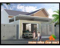 Mẫu nhà cấp 4 mái thái 3 phòng ngủ kết hợp nội thất sang trọng