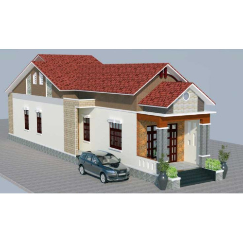 Mẫu nhà cấp 4 ngang 6m 3 phòng ngủ mái thái đẹp