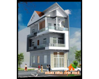 Bản vẽ thiết kế nhà 2 tầng mái lệch 5x15m có sân thượng