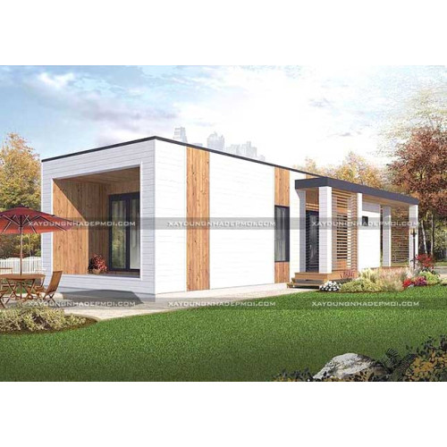 Mẫu nhà ống 1 tầng 2 phòng ngủ đẹp phong cách đơn giản