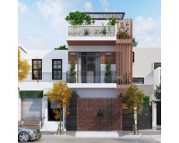 Mẫu nhà 2 tầng có sân thượng đẹp tiện nghi cho cả gia đình