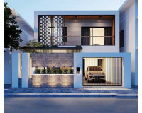 15 mẫu nhà 2 tầng mái bằng đẹp xu hướng hiện đại 2024