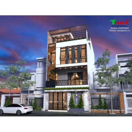 Mẫu nhà 4 tầng mặt tiền 7m với thiết kế công năng khoa học