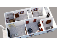 Phối cảnh bản vẽ mẫu nhà cấp 4 đẹp 9x15m thời thượng nhất