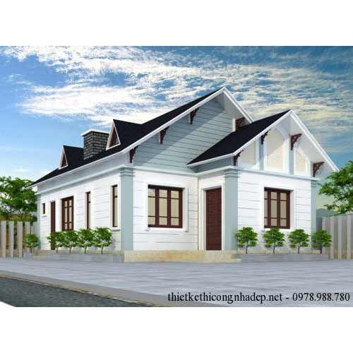 Mẫu nhà cấp 4 mái thái 600 triệu trên diện tích 8.5x12.5m