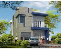 Bản vẽ thiết kế nhà phố 2 tầng đẹp diện tích 7.6x16m