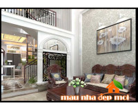 Mẫu nhà phố 4x14m 3 tầng đẹp phong cách Tân Cổ Điển