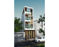 Mẫu nhà phố 4 tầng 60m2 lối kiến trúc Hiện Đại