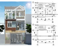 Mẫu nhà phố 3 tầng đẹp hiện đại với quy mô nhỏ 5,8×5,9m2