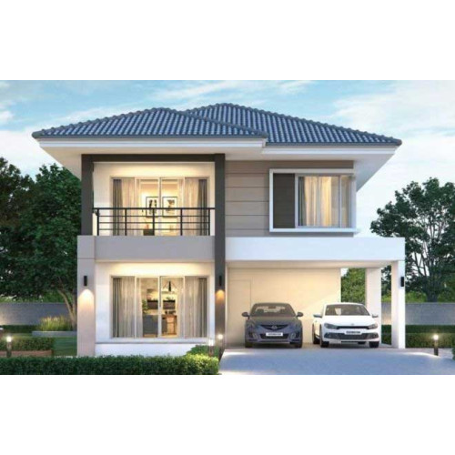 Mẫu nhà vuông 2 tầng mái thái đẹp (Phong cách Châu Âu)