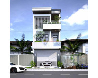 Mẫu nhà phố 3 tầng mặt tiền 7m mang lối kiến trúc hiện đại