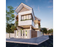 Cách xây nhà 1 trệt 1 lầu có 2 mặt tiền (Tiết Kiệm - Hợp Phong Thủy)