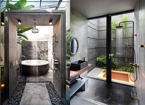 nhà tắm ngoài trời độc đáo