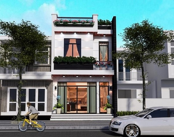 Thiết kế nhà 1 trệt 1 lầu tại Đức Linh, Bình Thuận hài hòa, hợp phong thủy, chi phí hợp lý