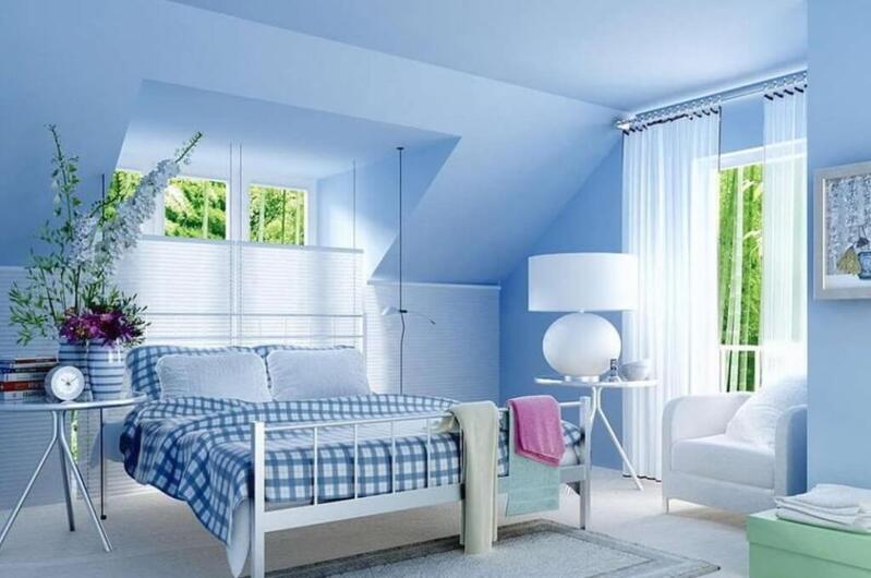 Gam màu xanh dương của Dulux dùng để sơn tường trong nhà