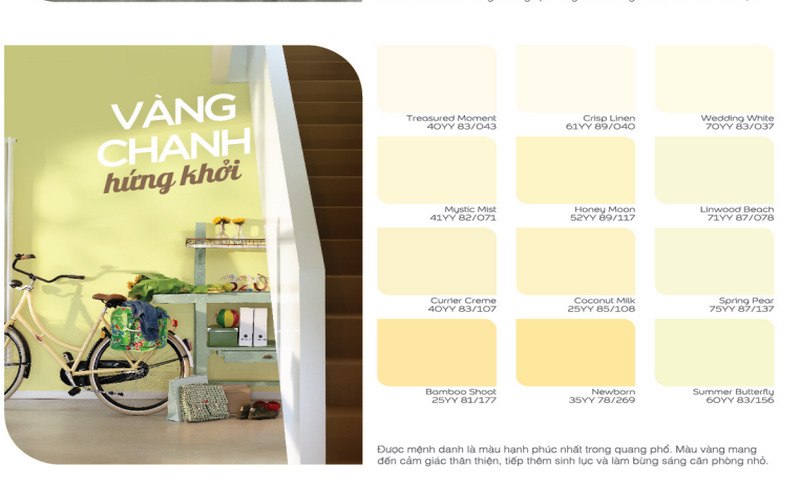 Gam vàng chanh trong bộ sưu tập “Sắc màu sáng tạo” của Dulux 2024