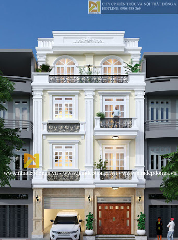 Biệt thự 4 tầng 9x12m với phong cách tân cổ điển cuốn hút