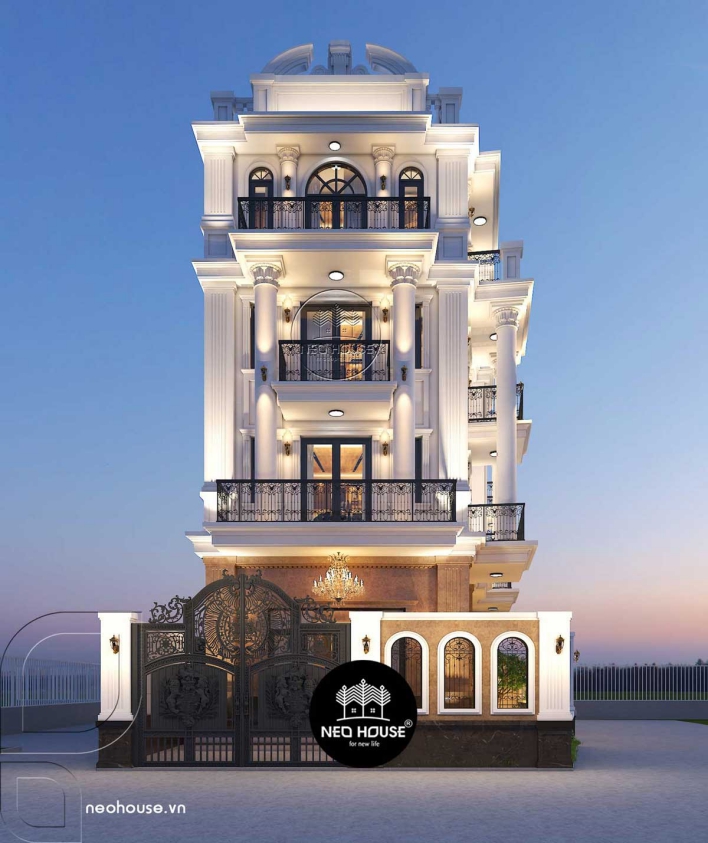Mẫu biệt thự tân cổ điển 5 tầng - Hình 3
