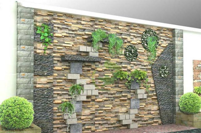 giới thiệu về gạch ốp tường sân vườn