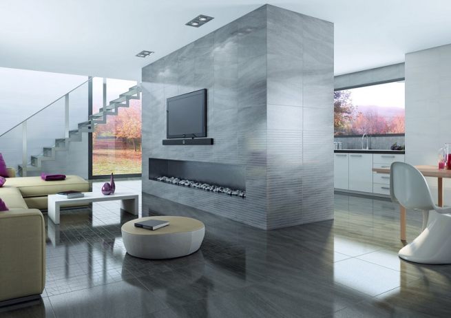 các loại gạch ốp tường màu xám trắng phổ biến