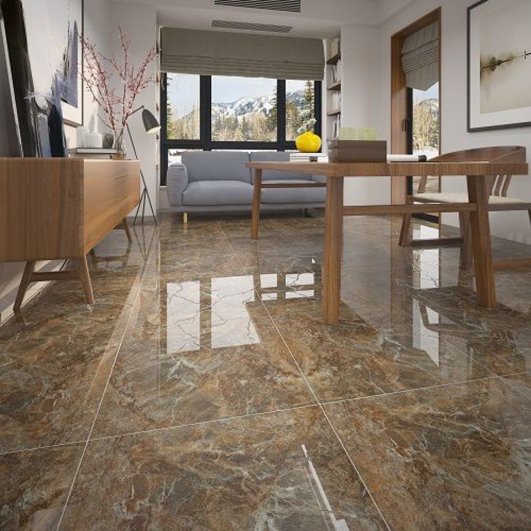 Các mẫu gạch lát nền vân đá vàng