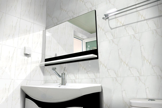 Các mẫu gạch ốp tường phòng khách màu trắng hot nhất hiện nay