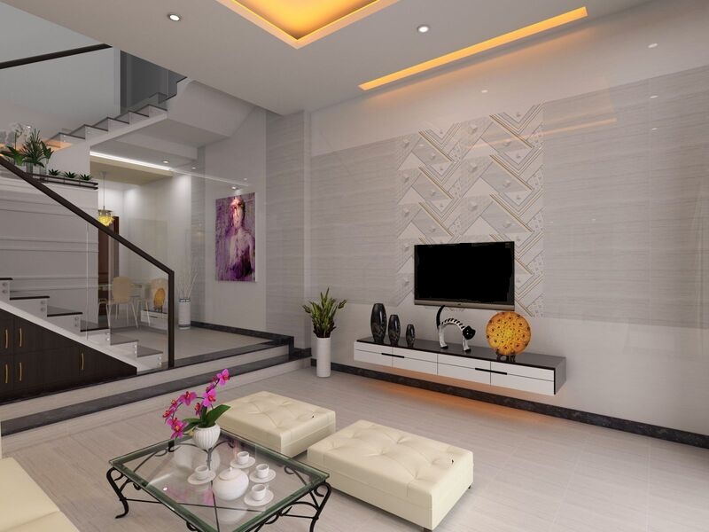 Gạch ốp tường phòng khách thương hiệu Hoàn Mỹ