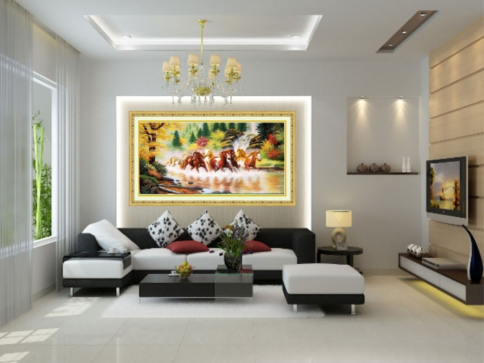 Những mẫu gạch ốp tường phòng khách nhà cấp 4 được lựa chọn theo xu hướng hiện nay