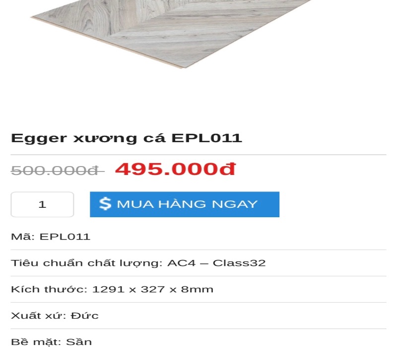 Giá tham khảo sàn gỗ xương cá Đức