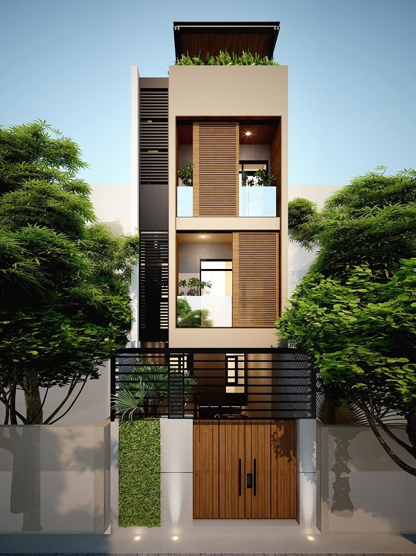 Mặt tiền nhà 4 tầng 4x15m