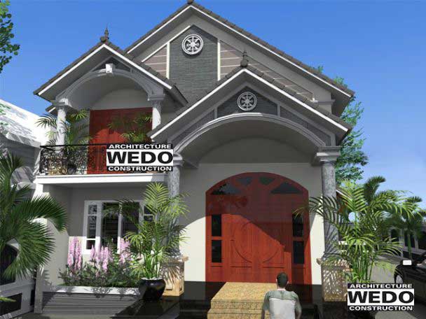 Mặt tiền mẫu biệt thự mini 1 tầng đẹp