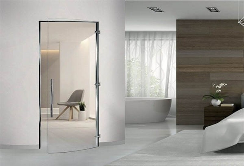 Cửa kính cường lực 1 cánh chất liệu toàn kính