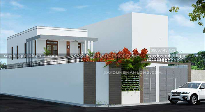 Thiết kế nhà 2 tầng đẹp mặt tiền hơn 9m - Hình 2