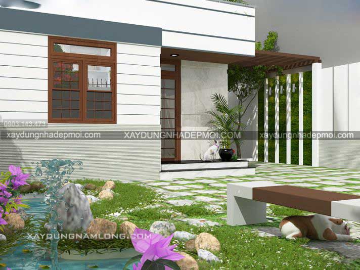 Thiết kế nhà 2 tầng đẹp mặt tiền hơn 9m - Hình 5