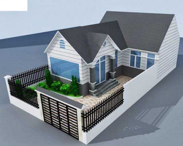 Thiết kế nhà cấp 4 mái thái 300 triệu hình chữ L