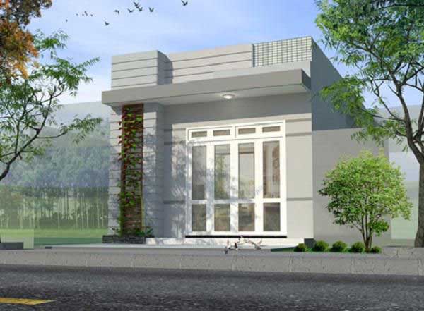 Thiết kế nhà ống 1 tầng mái bằng đẹp - Hình 4
