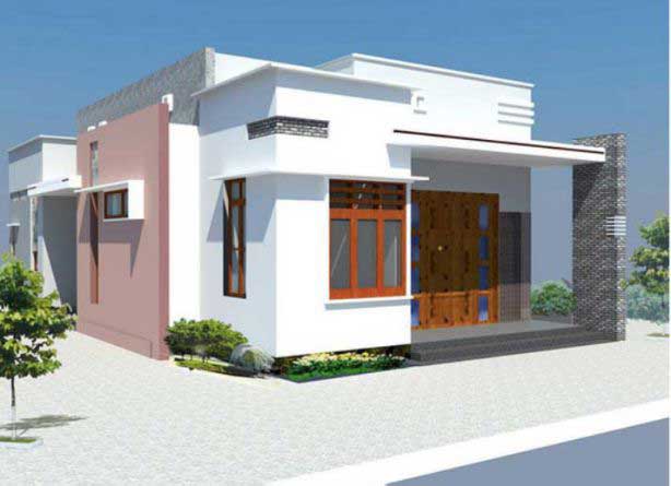 Thiết kế nhà ống 1 tầng mái bằng đẹp - Hình 5