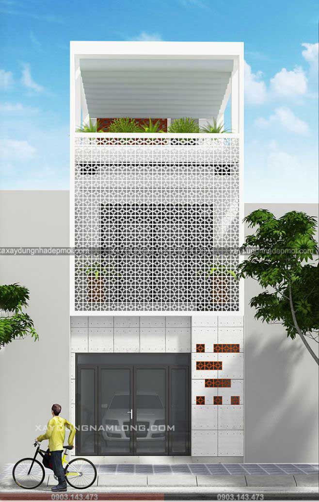 Thiết kế nhà ống 1 trệt 1 lầu diện tích 4×20 - Hình 1