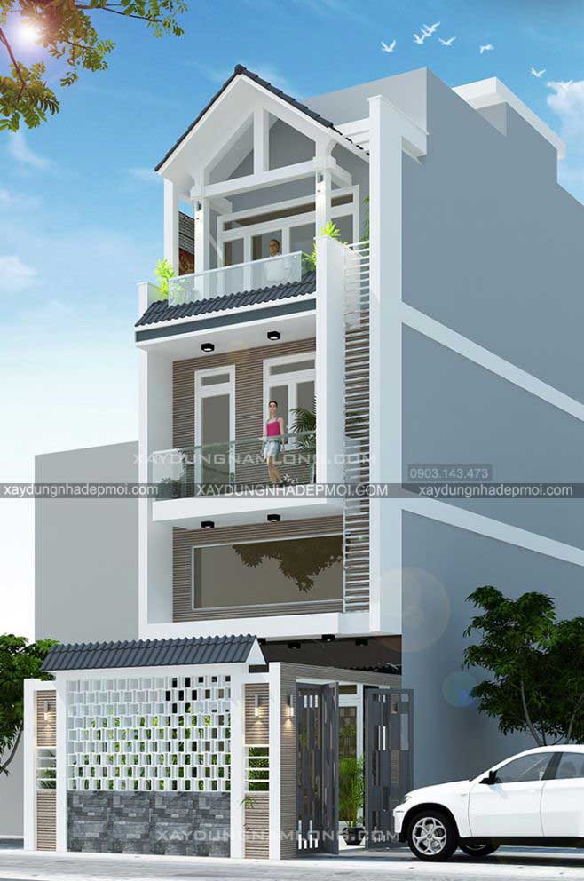 Thiết kế nhà phố đẹp diện tích 5x18m2 - Hình 2