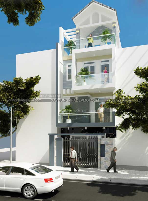 Mẫu nhà phố đẹp diện tích 5×20 - Hình 1