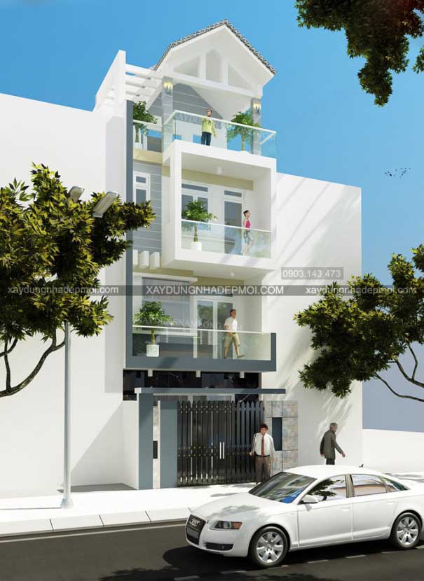 Mẫu nhà phố đẹp diện tích 5×20 - Hình 2