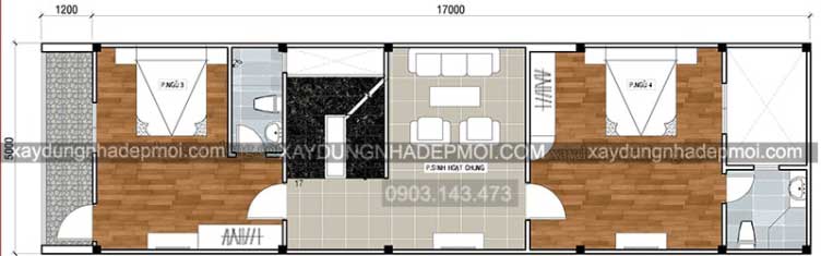 Mẫu nhà phố đẹp diện tích 5×20 - Hình 5